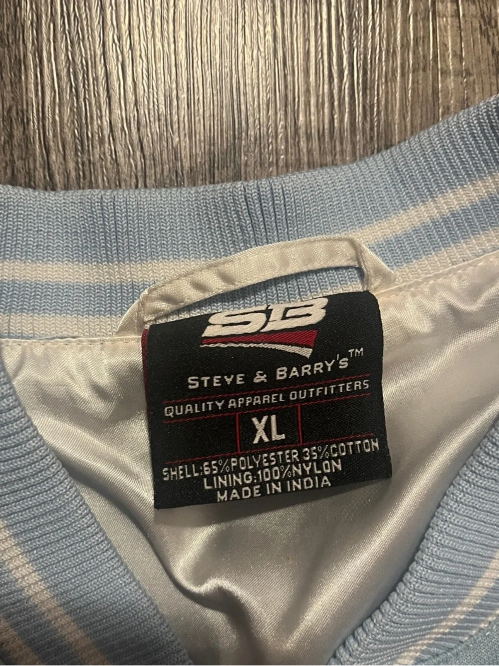 Steve & Barry's Light Blue & White Striped Varsity Jacket
